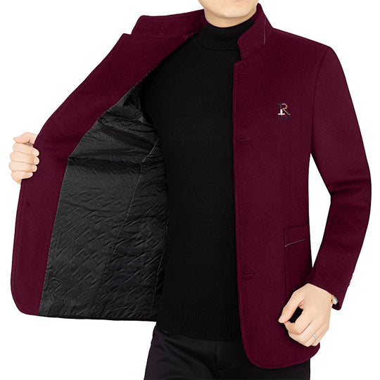 Herren Eleganter Wollmix-Kurzmantel im Mandarin-Kragen mit gesteppter Thermo-Innenfütterung Shop Nory