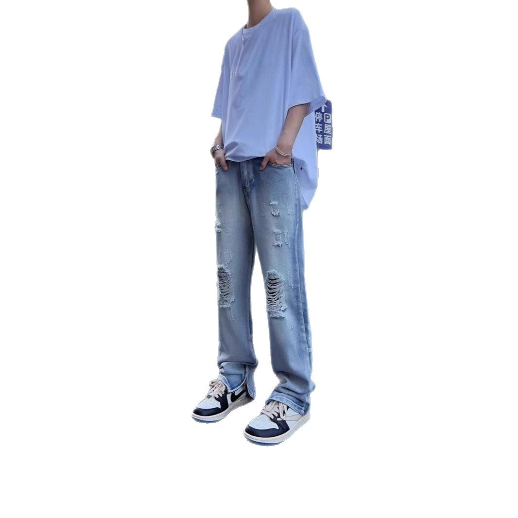 Herren Destroyed Denim-Jeans Shop Nory