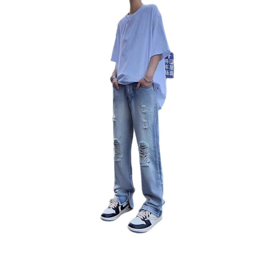 Herren Destroyed Denim-Jeans Shop Nory