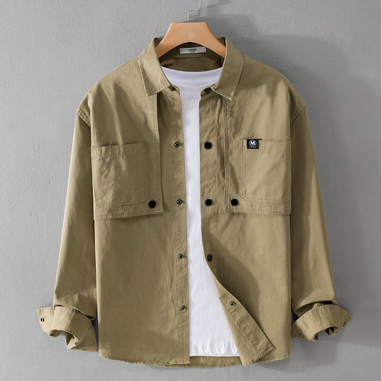 Herren Baumwoll-Overshirt mit Druckknopfleiste, Doppel-Brusttaschen und relaxed Fit Shop Nory