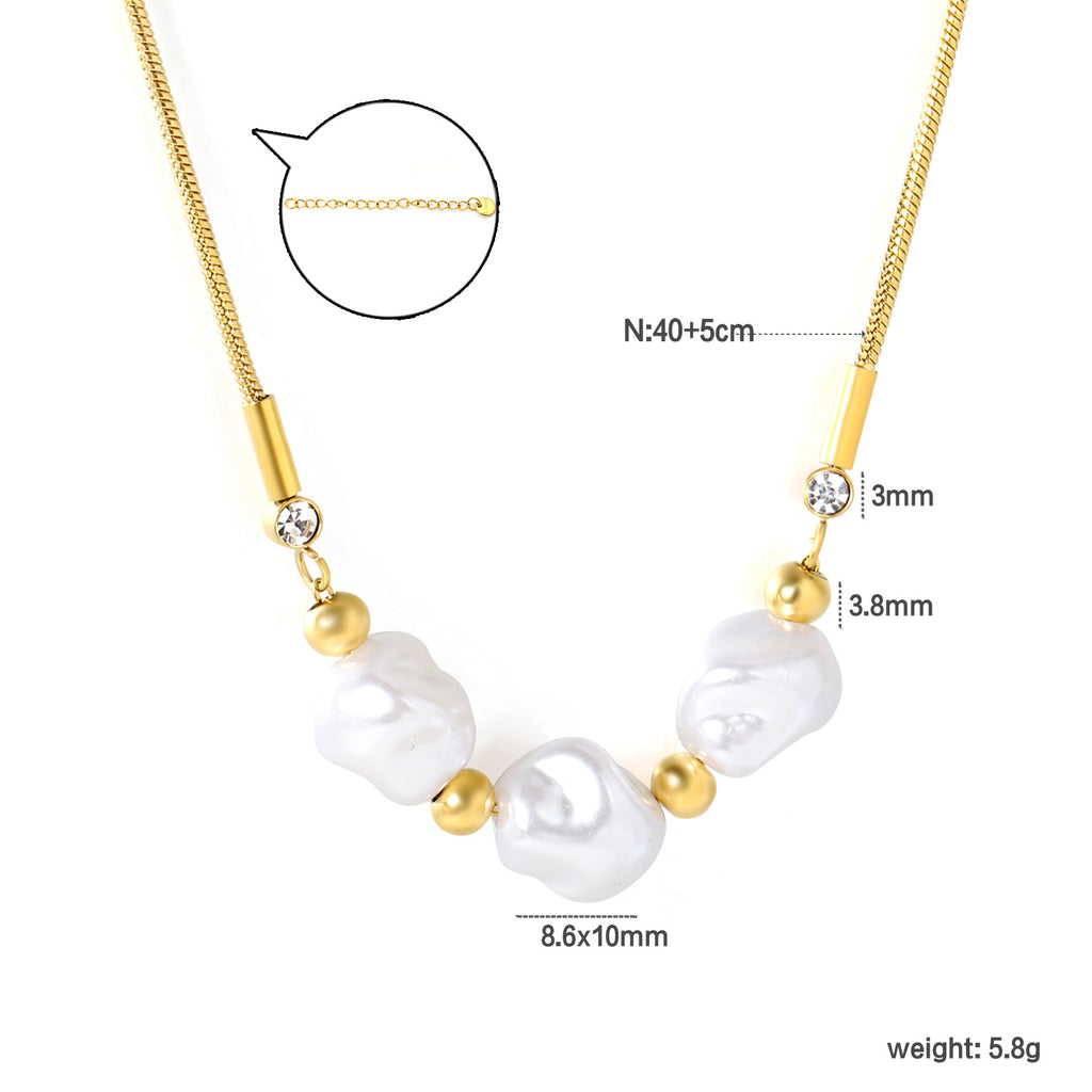 Damen elegante Halskette aus hochwertigen Süßwasserperlen mit funkelnden Zirkonia-Elementen Shop Nory