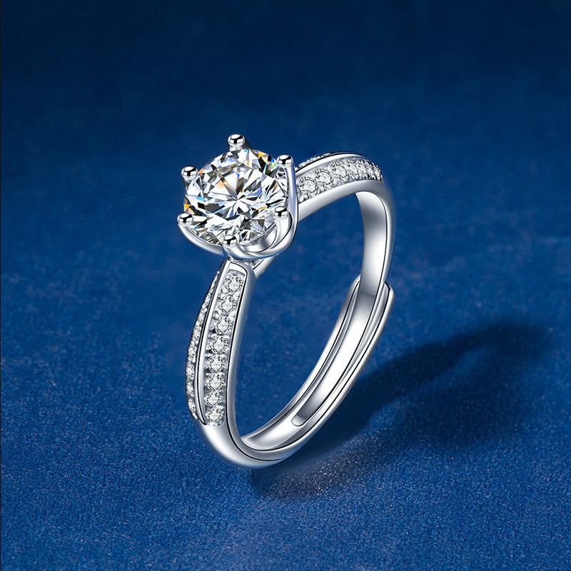 Damen Verlobungsring mit funkelndem Hauptstein und eleganten Zirkonia-Akzenten Shop Nory