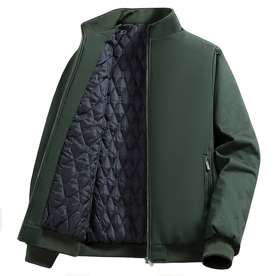 Herren Wattierte Bomberjacke mit Kunstfell-Innenfutter, Stehkragen und Reißverschluss Shop Nory