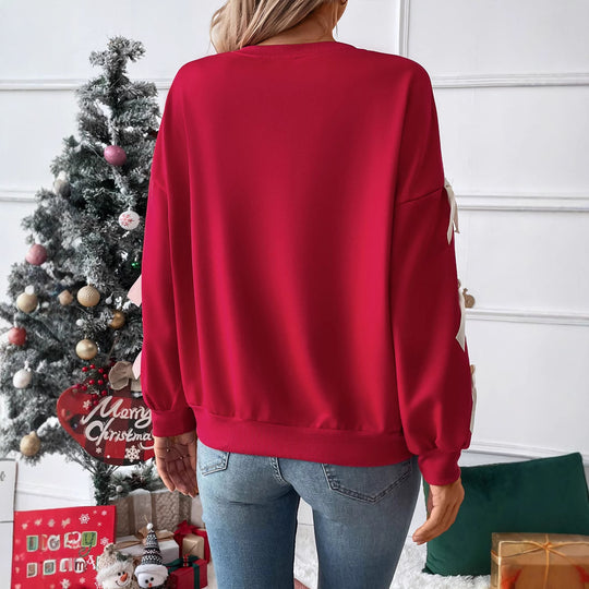 Damen Sweatshirt mit dekorischen Schleifen an den Ärmeln Shop Nory