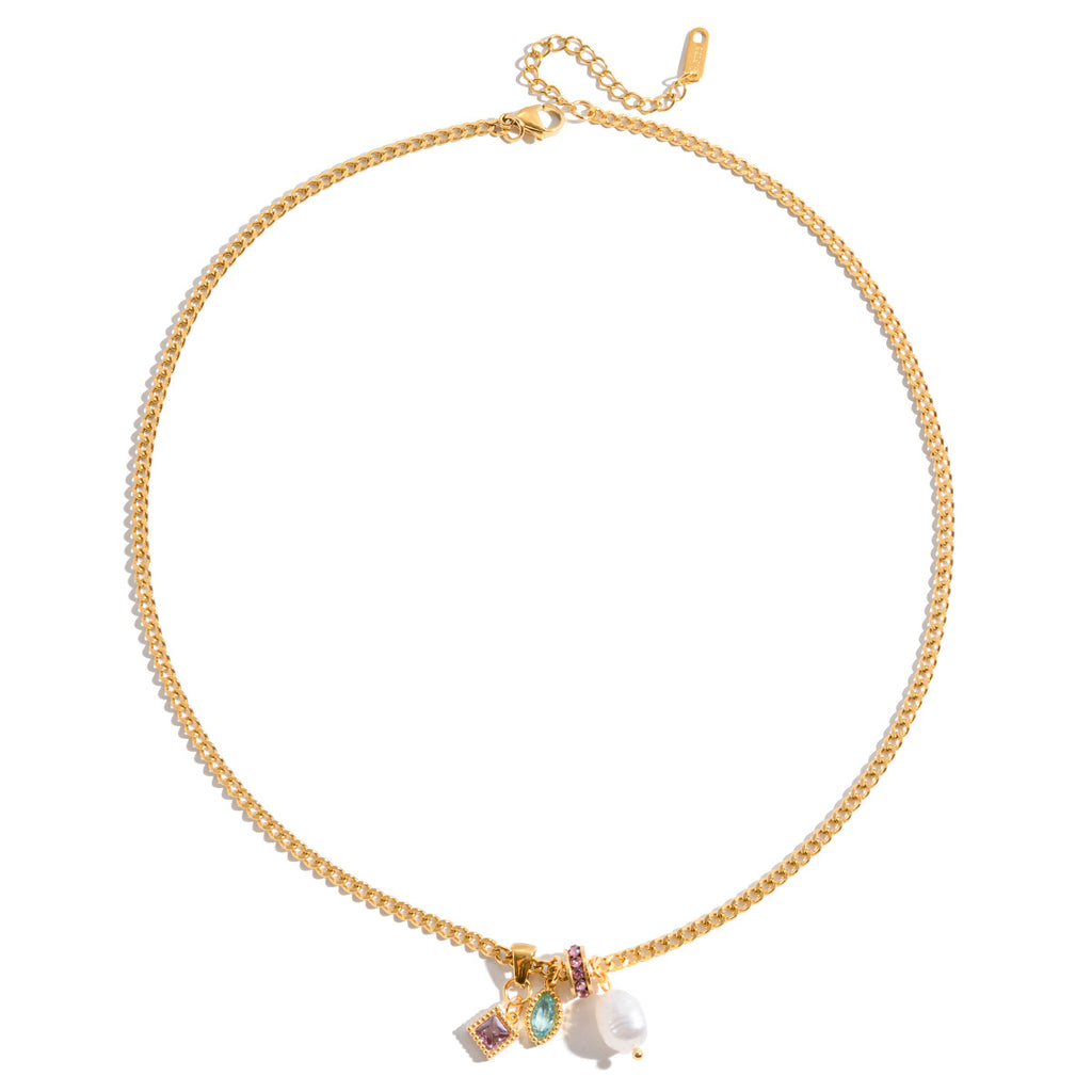 Damen Halskette mit eleganten Anhängern aus hypoallergenem Edelstahl Shop Nory
