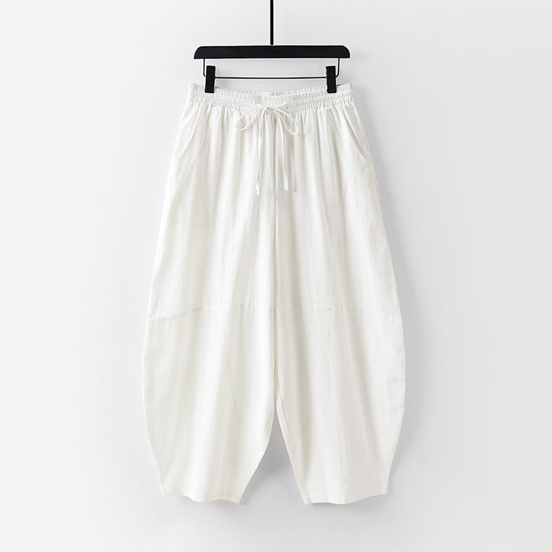 Damen Leichte Haremshose mit weitem Bein und elastischem Bund Shop Nory