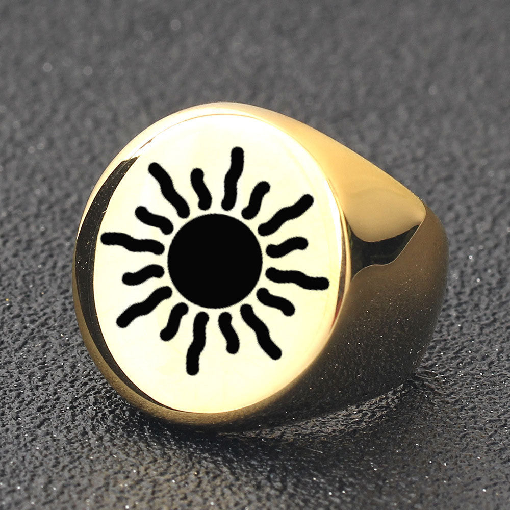 Damen Siegelring mit kunstvollem Sonnendesign Shop Nory