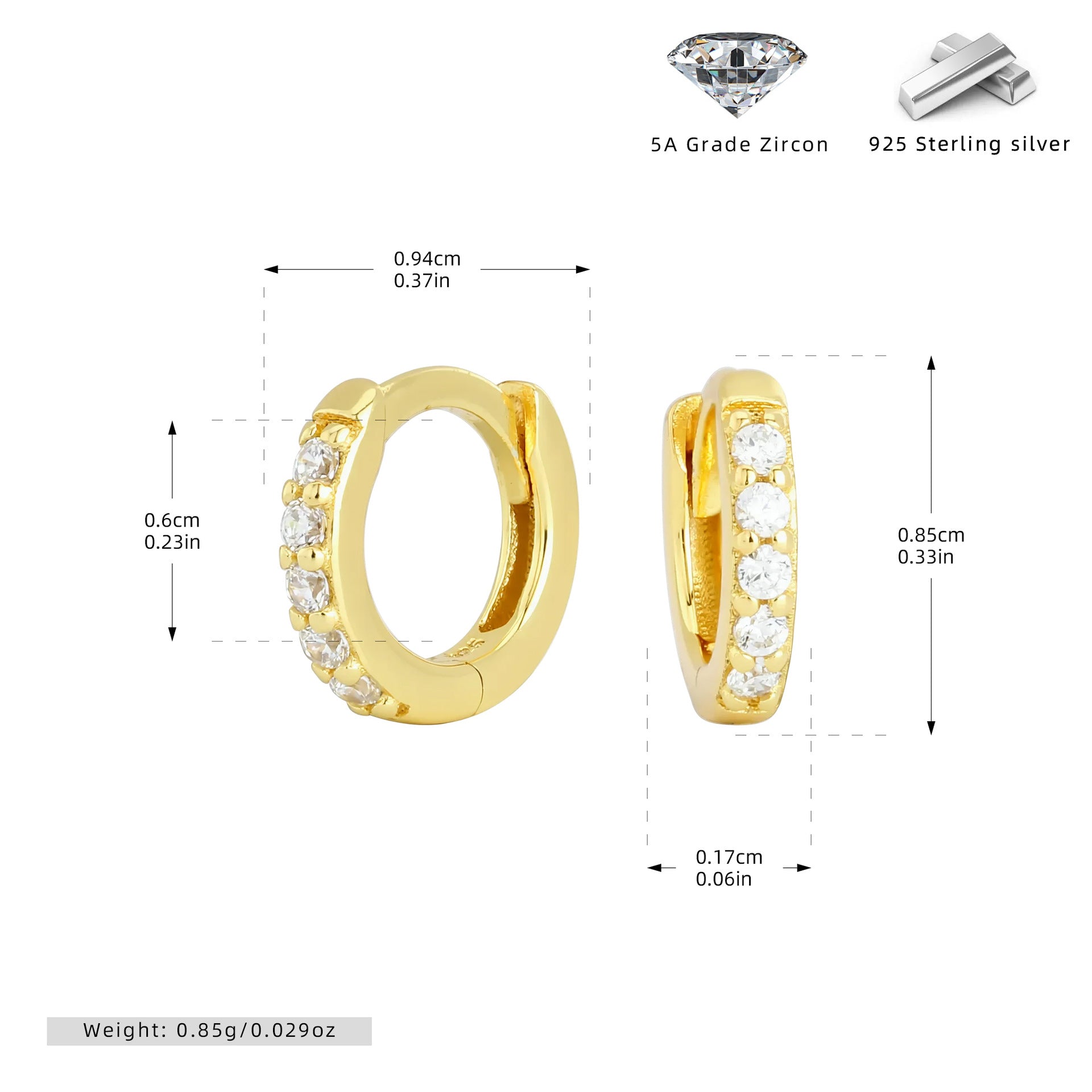 Damen Creolen mit funkelnden Zirkonsteinen und hochwertiger 925 Sternsilberfassung Shop Nory