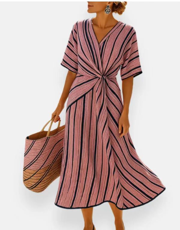 Damen Maxi-Kleid mit einzigartigem Wickeldesign