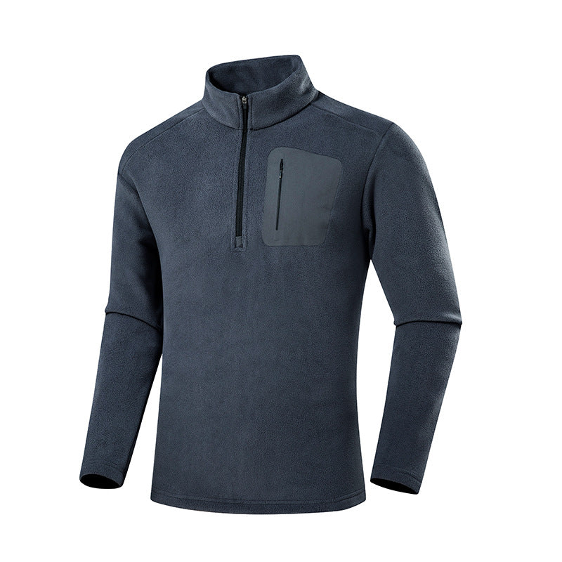 Herren Fleece-Pullover mit Viertel-Reißverschluss und verdeckter Brusttasche Shop Nory