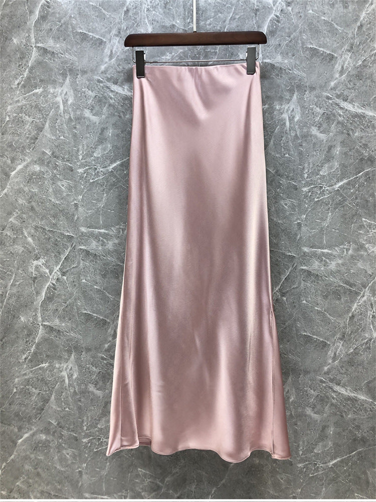 Damen Eleganter Midi-Rock aus hochwertigem Satin Shop Nory