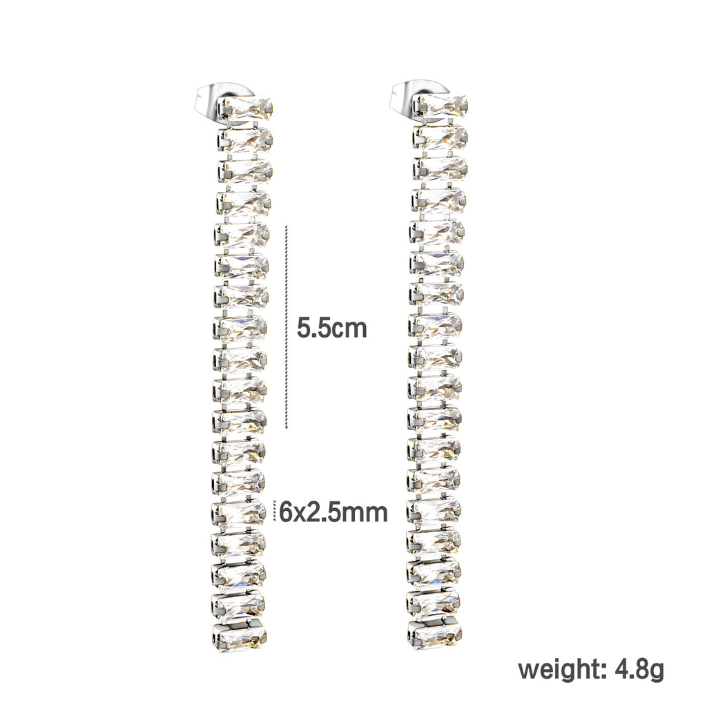 Damen Hängende Ohrstecker mit funkelnden Kristallen Shop Nory