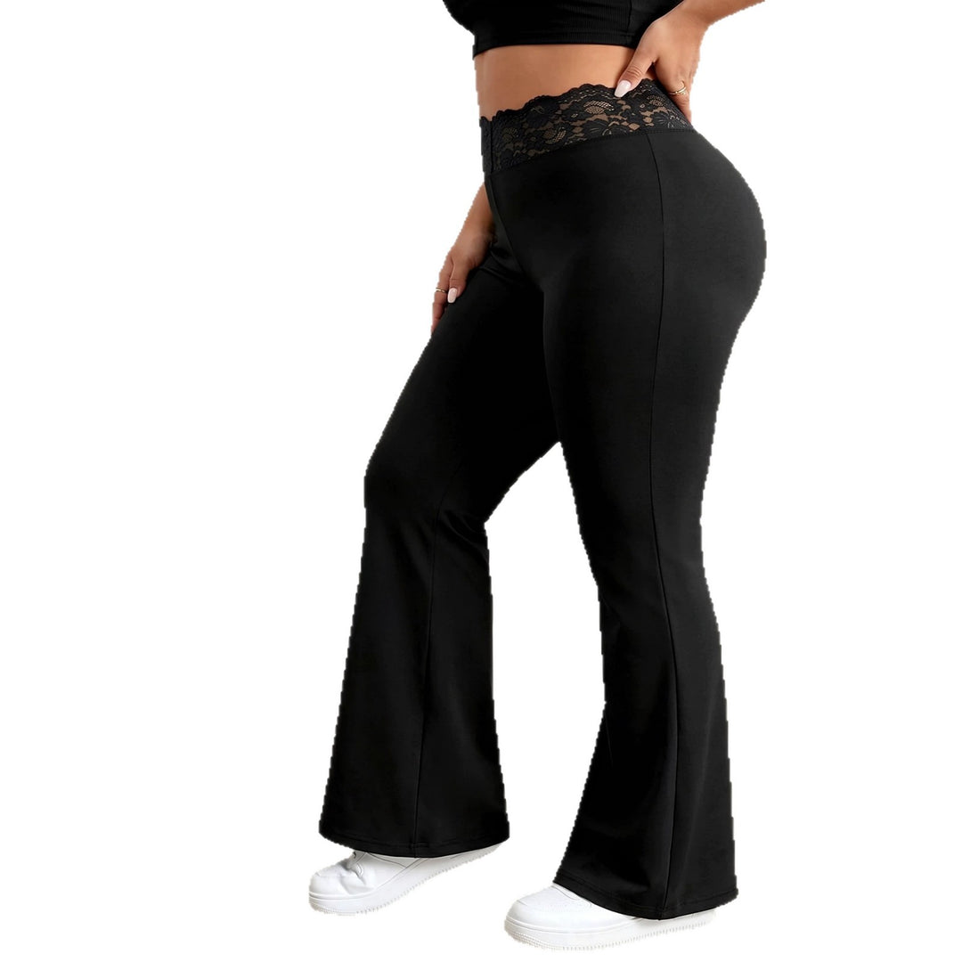 Damen Schlaghose mit hohem Spitzenbund, atmungsaktivem Stretch und sculptendem Sitz Shopy Nory