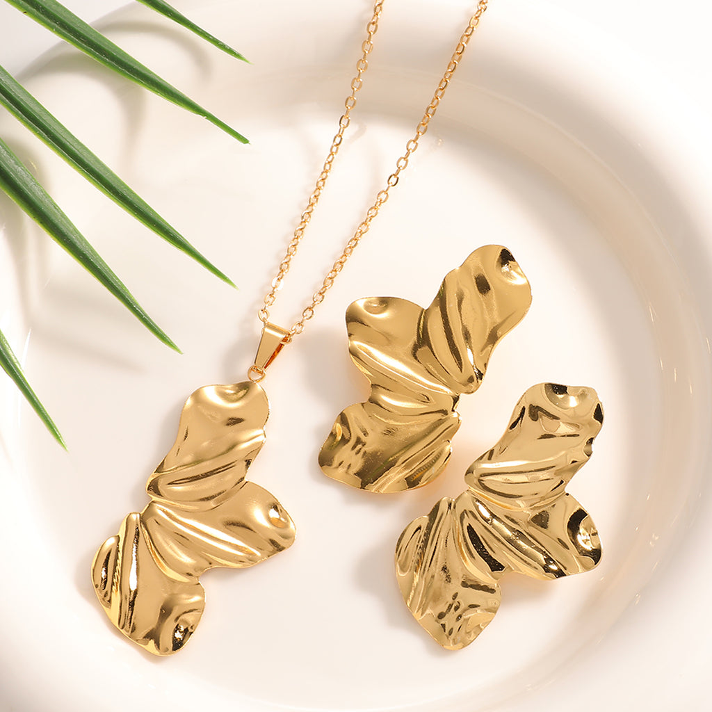 Damen Schmuckset mit filigranem Blattdesign Shop Nory