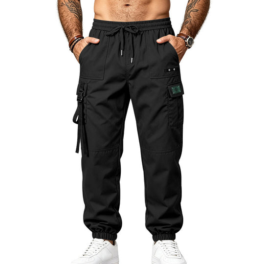 Herren Multifunktionale Cargo-Jogginghose mit Elastikbund, Gurt- und Taschen-Details Shop Nory