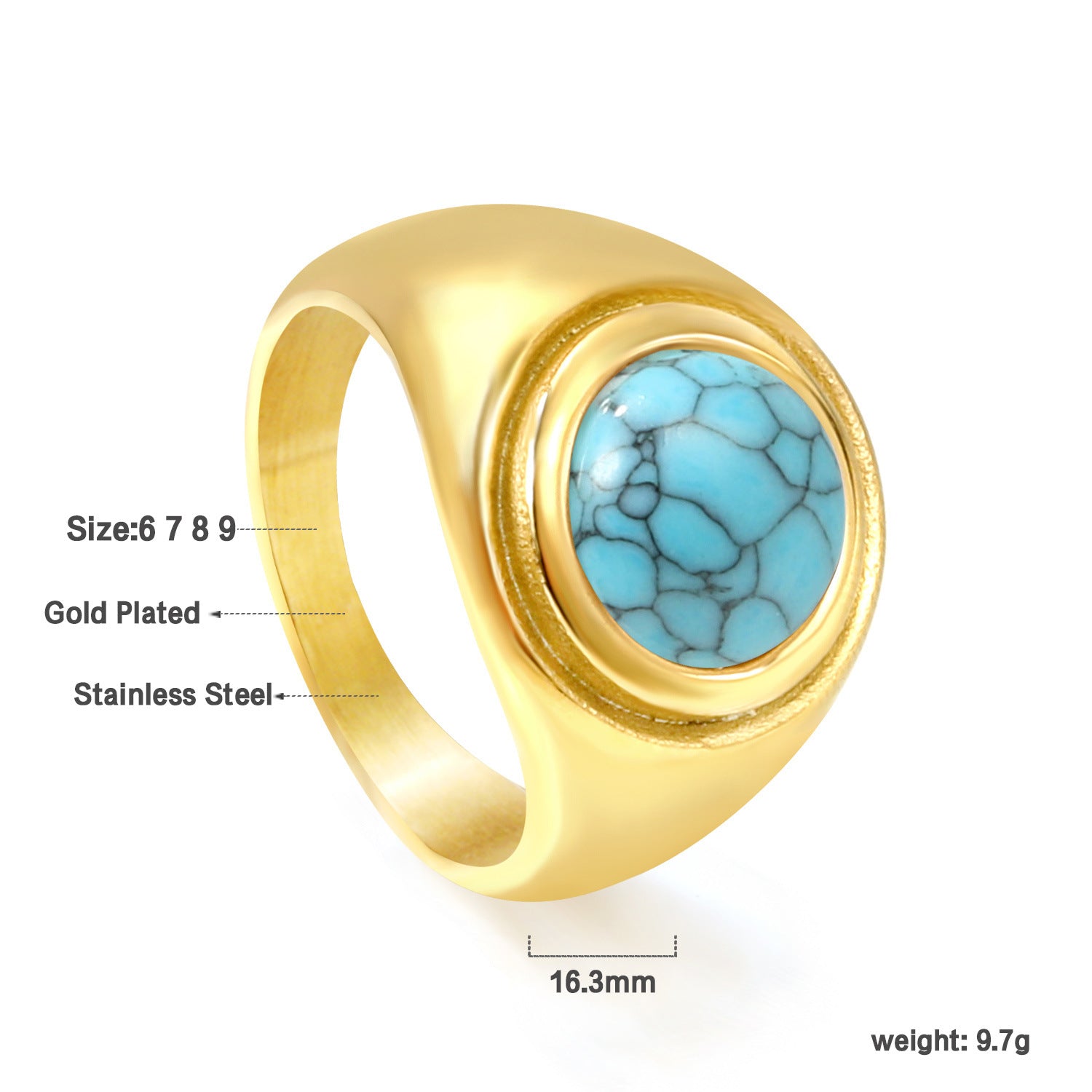 Damen offener Ring mit verstellbarem Design und elegantem Kunststoffstein Shop Nory