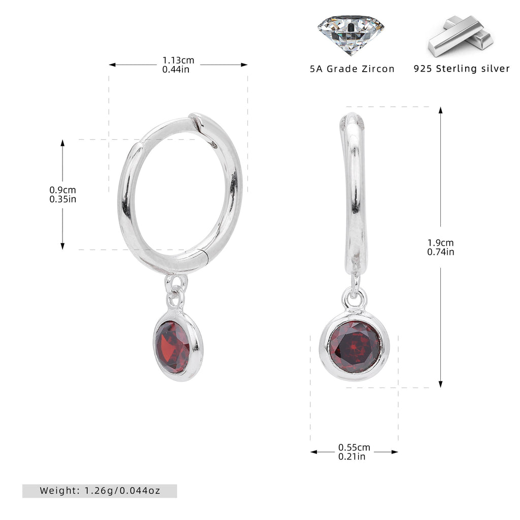 Damen Ohrhänger mit Smoky Zirkon-Anhängern aus hochwertigem 925 Sterling Silber Shop Nory