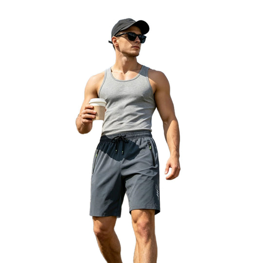 Herren nan sportliches Funktions-Tanktop aus atmungsaktivem Baumwollmix mit Stretch
