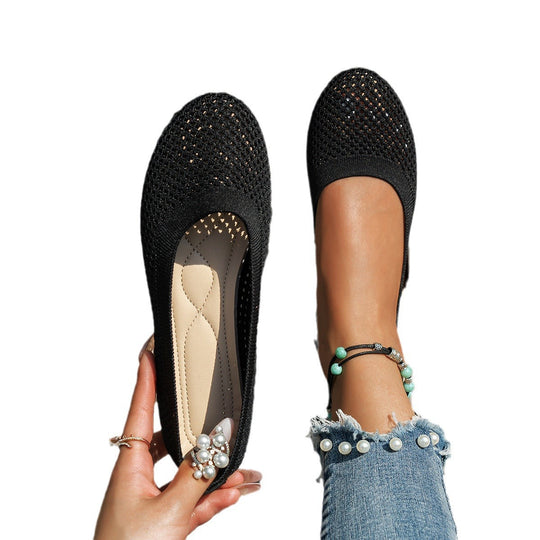 Damen bequeme Slipper aus atmungsaktivem Netzmaterial mit rutschfester Sohle