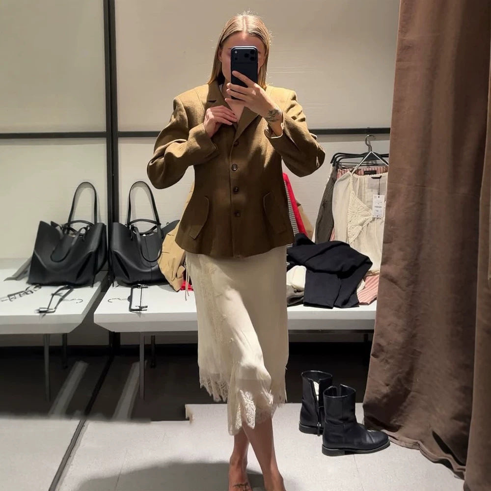 Damen Taillierter Cordblazer mit Schößchen und Pattentaschen Shop Nory