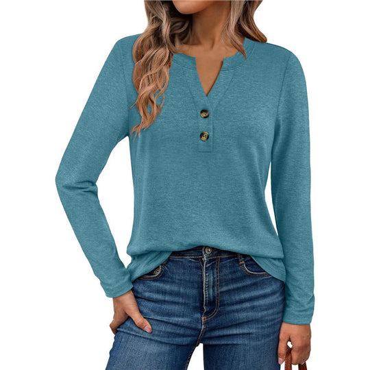 Damen Langarmshirt mit Knopfdetails