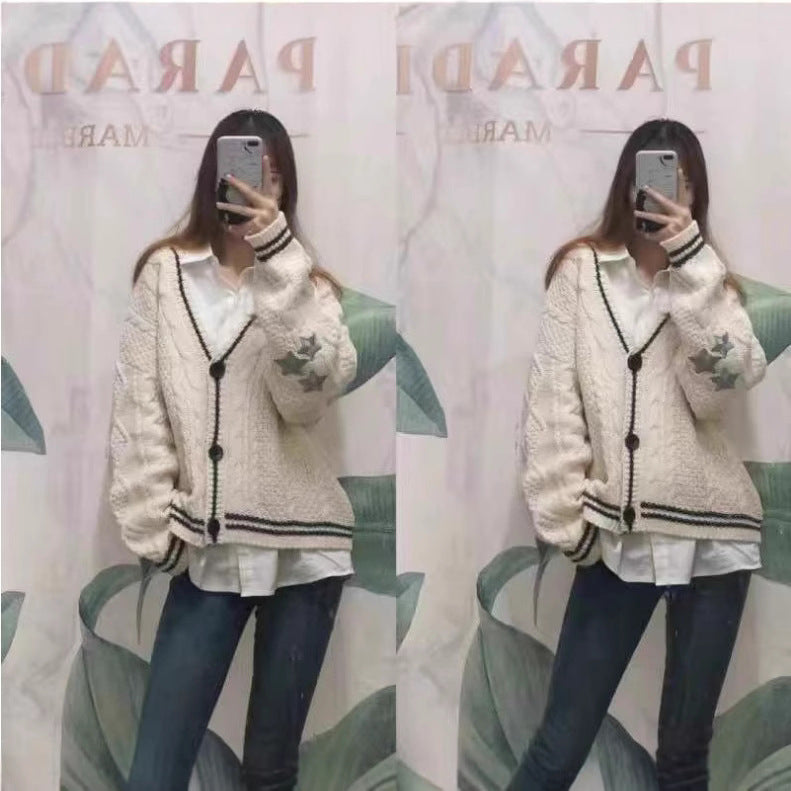 Damen gestrickte Oversize Cardigan