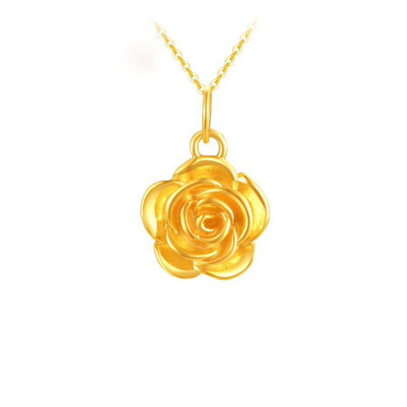 Damen Halskette mit filigranem Rosenanhänger Shop Nory