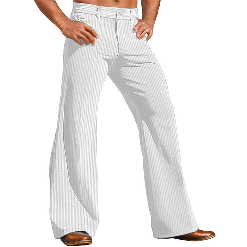 Herren elegante Flared Hose im Vintage-Stil mit Streifenmuster