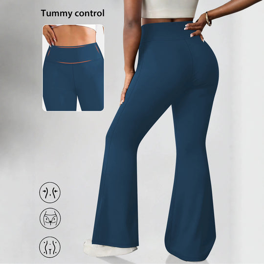 Damen Flare-Leggings mit hohem Bund, butterweichem Stretch und formender Hüftnaht Shopy Nory