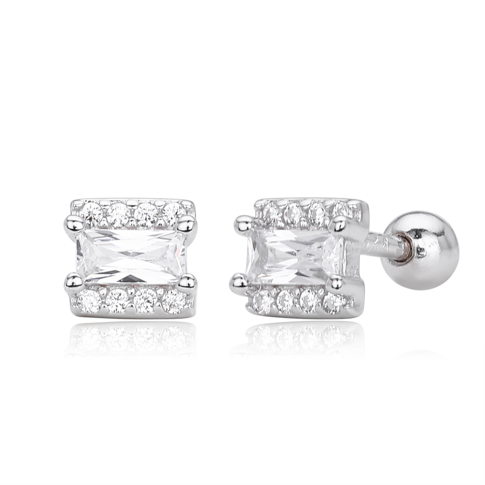 Damen Ohrstecker mit luxuriösem Zirkonbesatz aus hochwertigem 925 Sterling Silber Shop Nory 1782843087