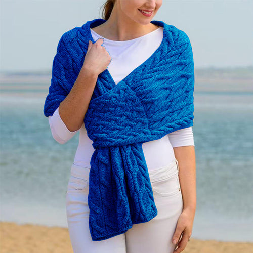 Damen Strickschal mit Zopfmuster & Vielseitigem Tragekomfort