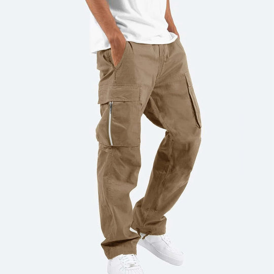 Herren robuste Cargo-Jeans mit seitlichen Reißverschlusstaschen
