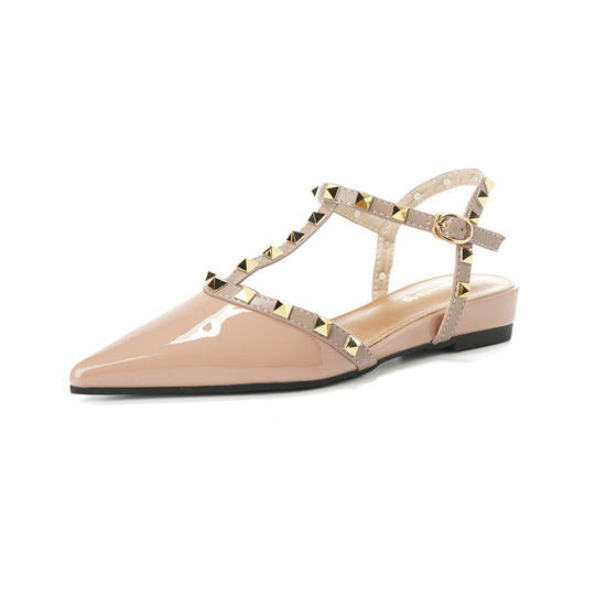 Damen Slingback Ballerinas mit eleganten Nietenapplikationen