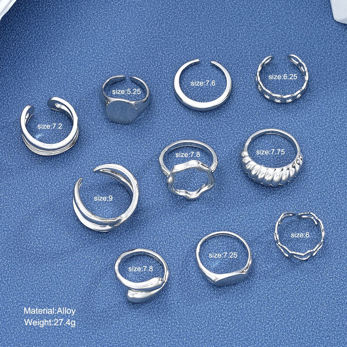 Damen kreatives und einzigartiges Ring-Set Shop Nory