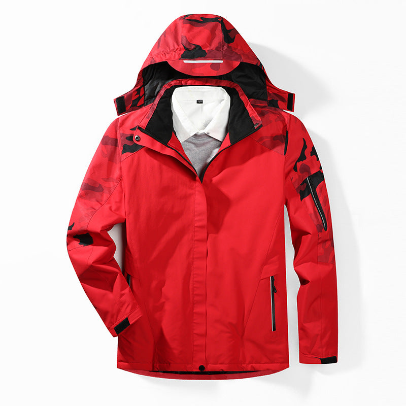 Herren Camouflage-Softshelljacke mit abnehmbarer Kapuze und atmungsaktivem Innenfutter Shop Nory