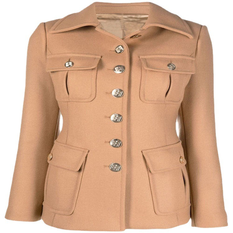 Damen Kurze militärinspirierte Wollmix‑Jacke mit Zierknöpfen Shop Nory