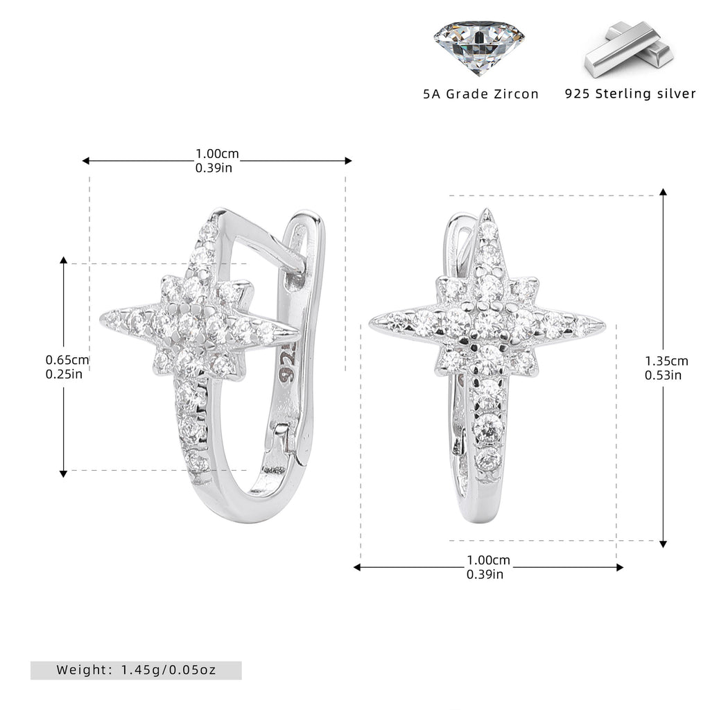 Damen Ohrhänger im stilvollen Kreuz-Design aus hochwertigem 925 Sterling Silber und funkelnden Zirkonia Shop Nory