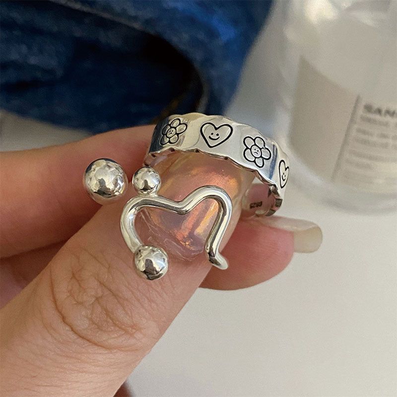 Damen Offener Ring mit einzigartigem geschwungenem Design und funkelnden Akzenten Shop Nory