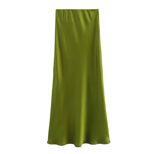 Damen langer Satinrock