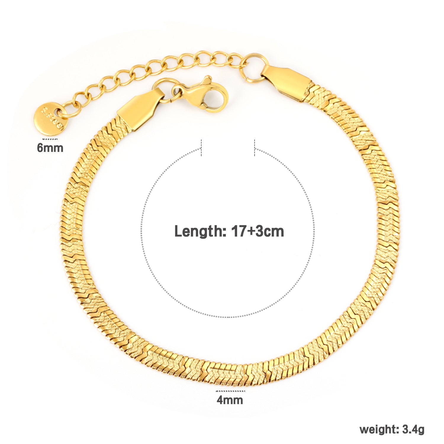 Damen modernes Edelstahl-Armband mit verstellbarem Verschluss Shop Nory