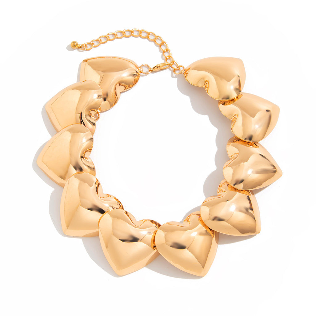 Damen Statement-Halskette aus glänzendem Herzdesign Shop Nory