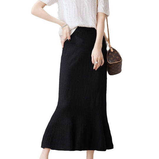 Damen Eleganter Strickrock mit Volant Shop Nory