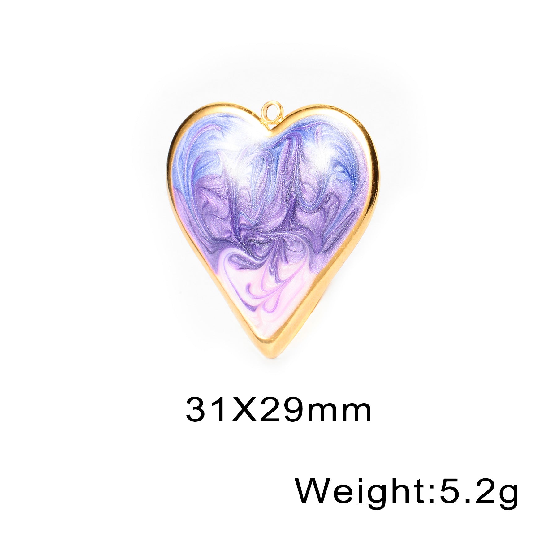Damen Schmuckanhänger mit einzigartigem Herzdesign und buntem Marmor-Effekt Shop Nory