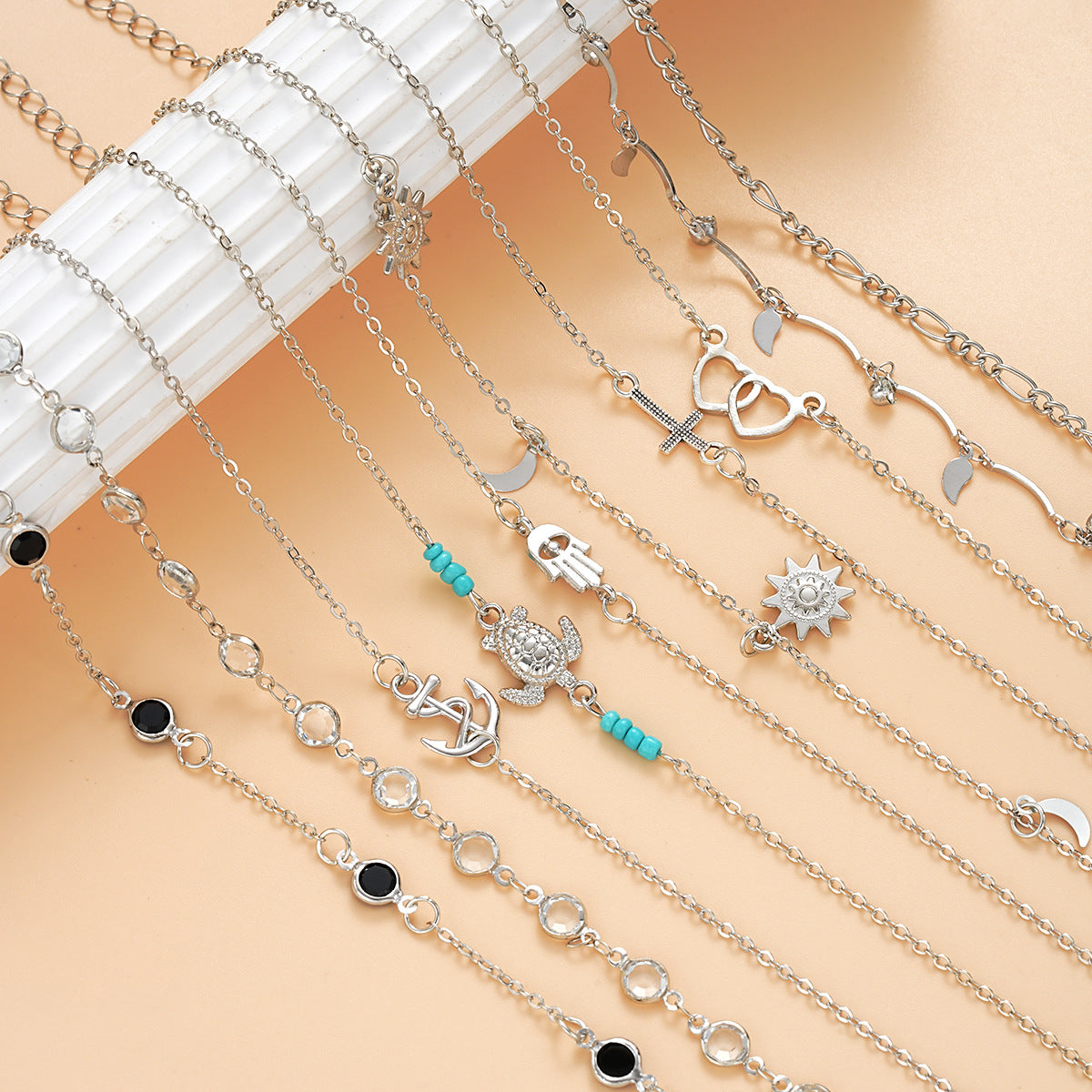Damen Fußkettchen-Set mit verspielten Anhängern und vielfältigen Designs Shop Nory