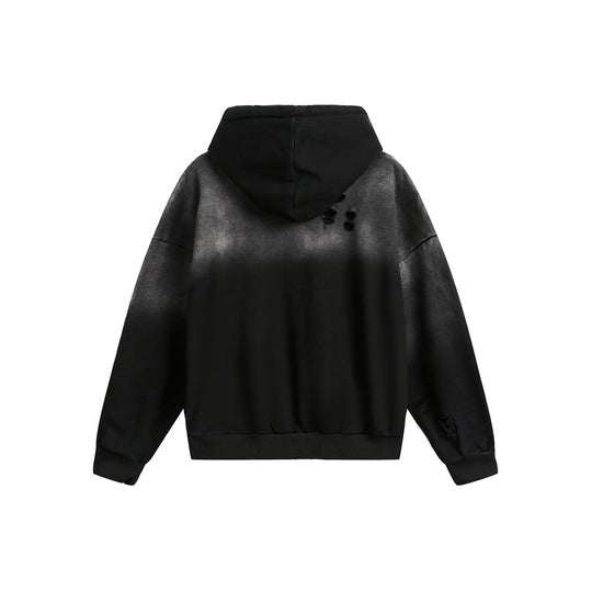 Unisex Oversize Kapuzenpullover mit Halbreißverschluss, Distressed-Details und Kängurutasche Shop Nory