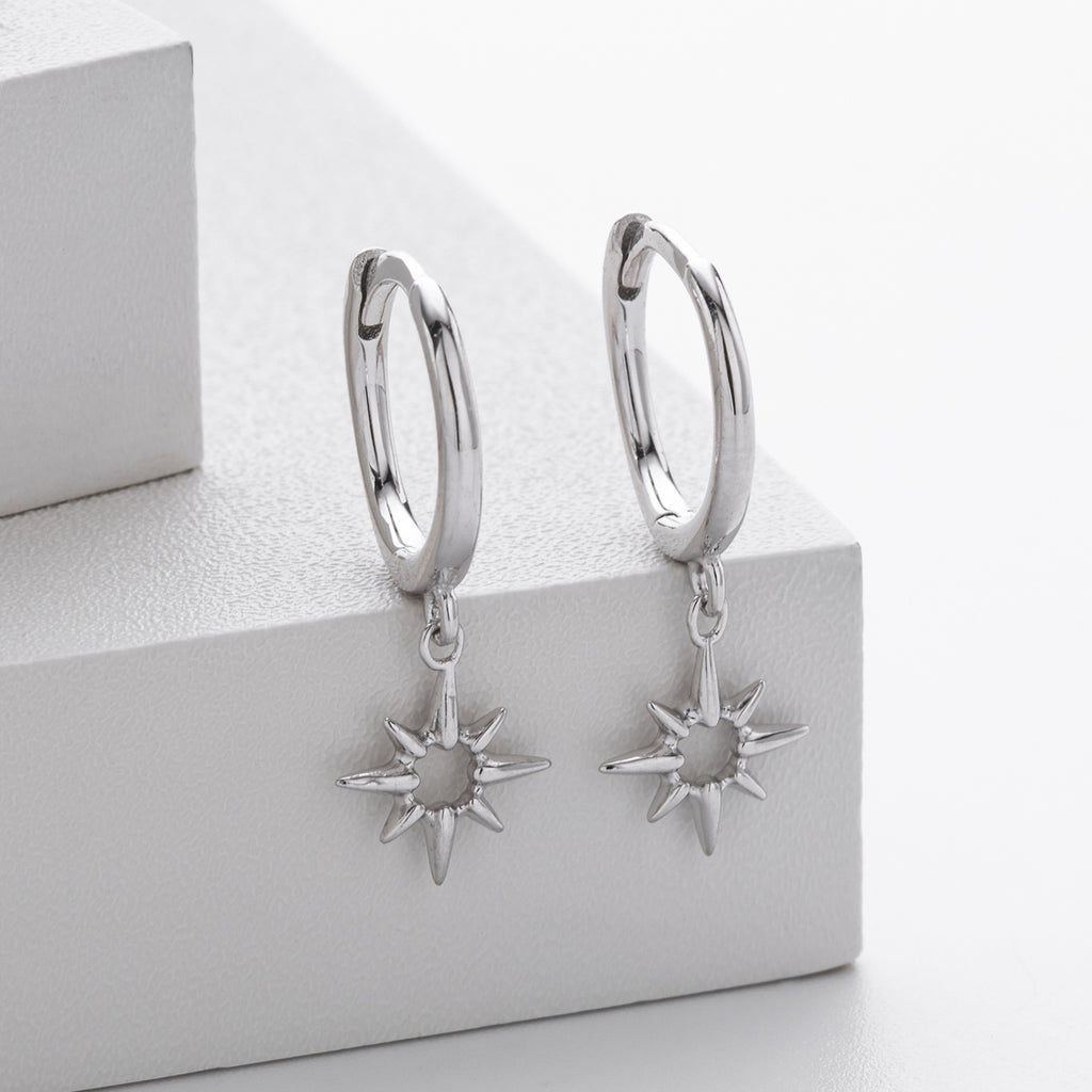 Damen Ohrhänger mit funkelndem Sternenmotiv aus hochwertigem 925 Sterling Silber Shop Nory