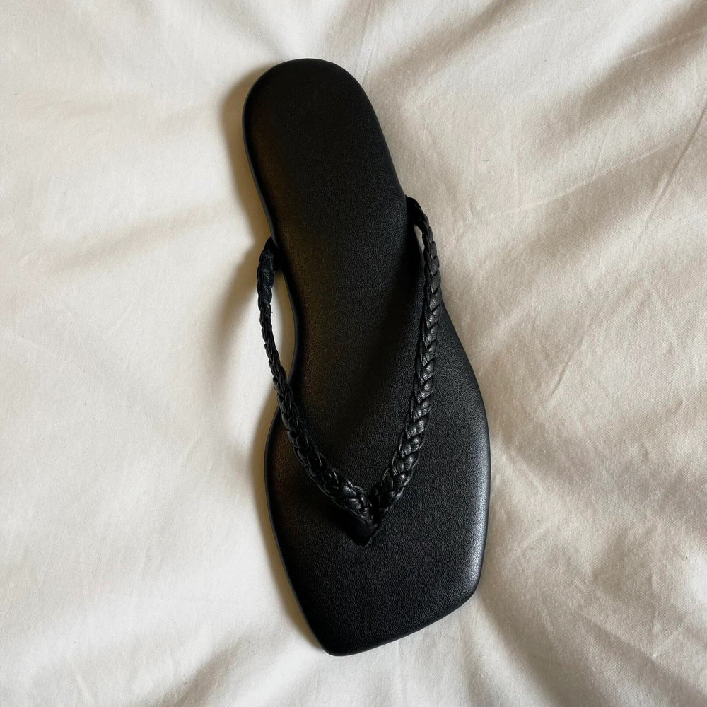 Damen Designer Zehentrenner mit geflochtenem Riemen