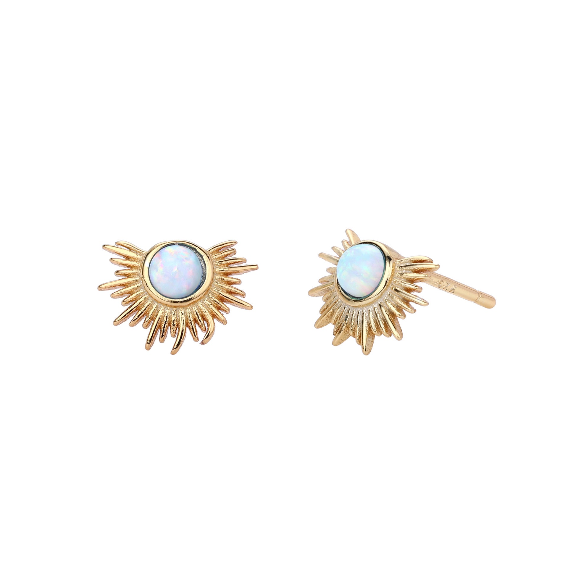 Damen Ohrstecker im modernen Sonnenmotiv mit hochwertigem Zirkonbesatz Shop Nory
