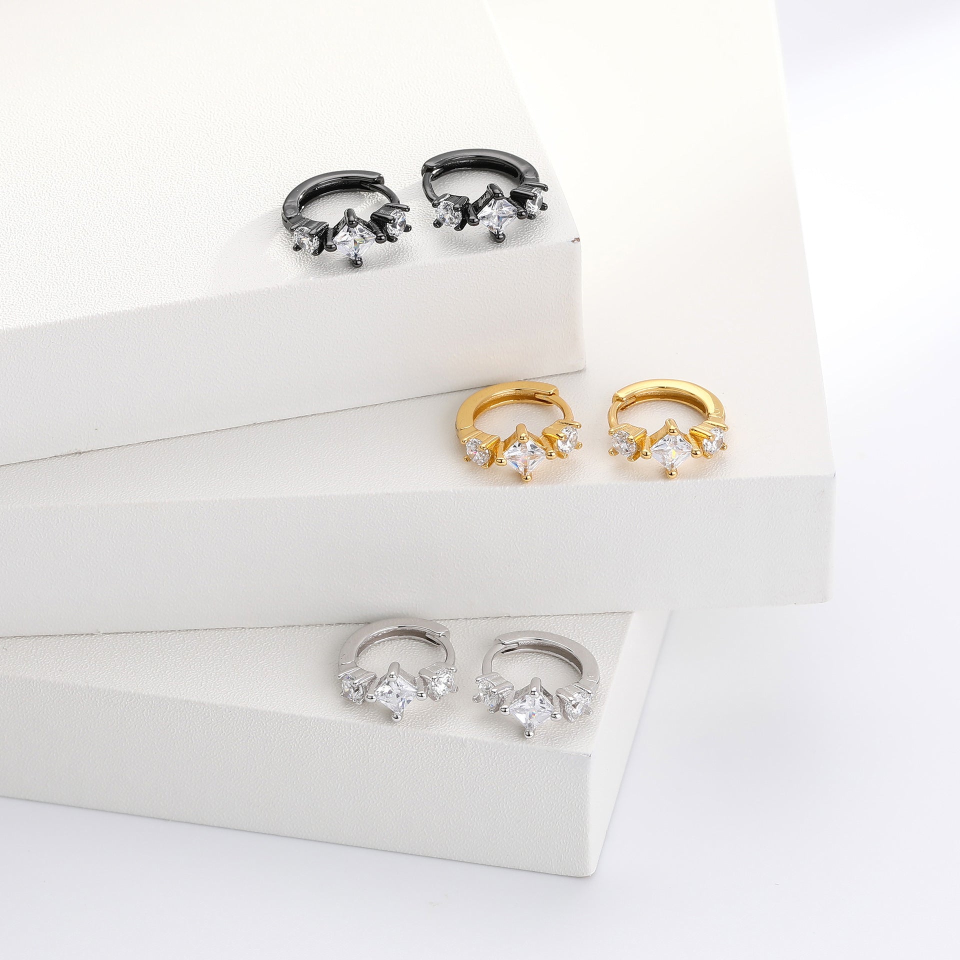 Damen Luxuriöse Ohrhänger aus 925 Sterling Silber mit funkelndem Zirkon Shop Nory