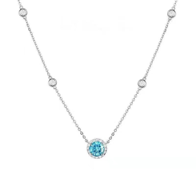 Damen Halskette mit funkelndem pinkem Stein Shop Nory